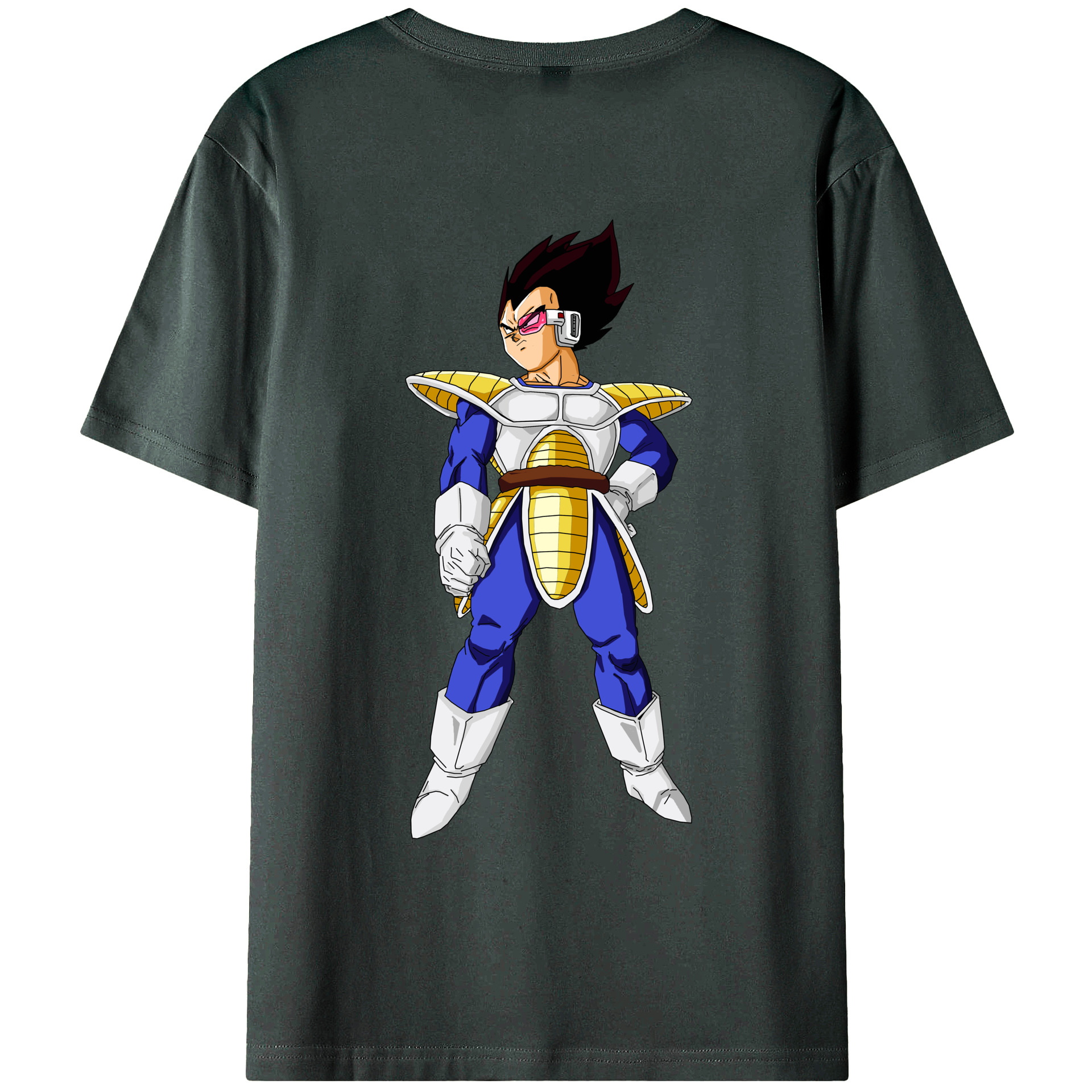 （画像用） ドラゴンボール ベジータ四世（Bejīta Yonsei）DRAGON BALL Vegeta IV 綿100％ メンズ半袖Tシャツ（バックプリント） 通気性
